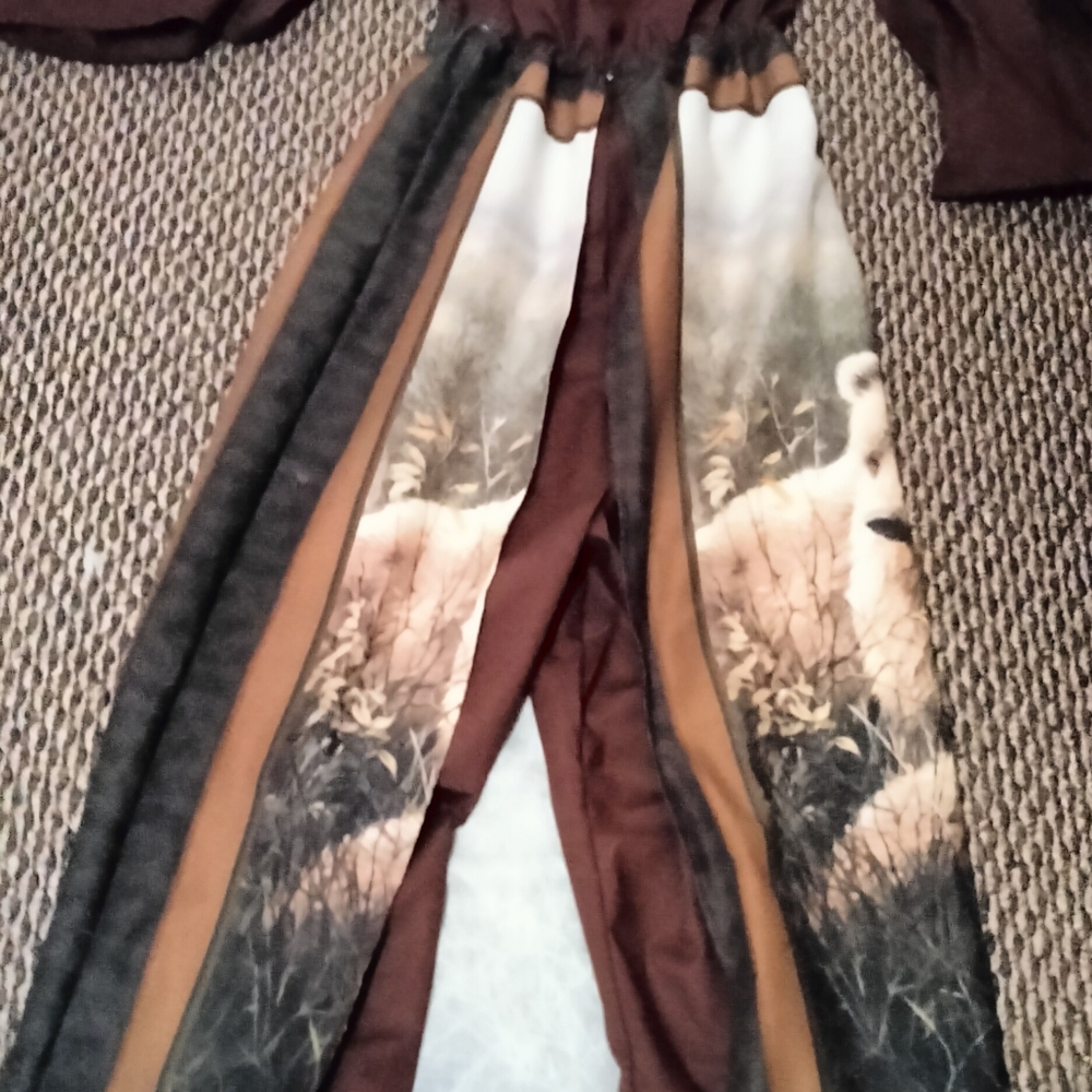 Brown Bears Off The Shoulder Maxi Jumpsuit - Picture 5 of 6